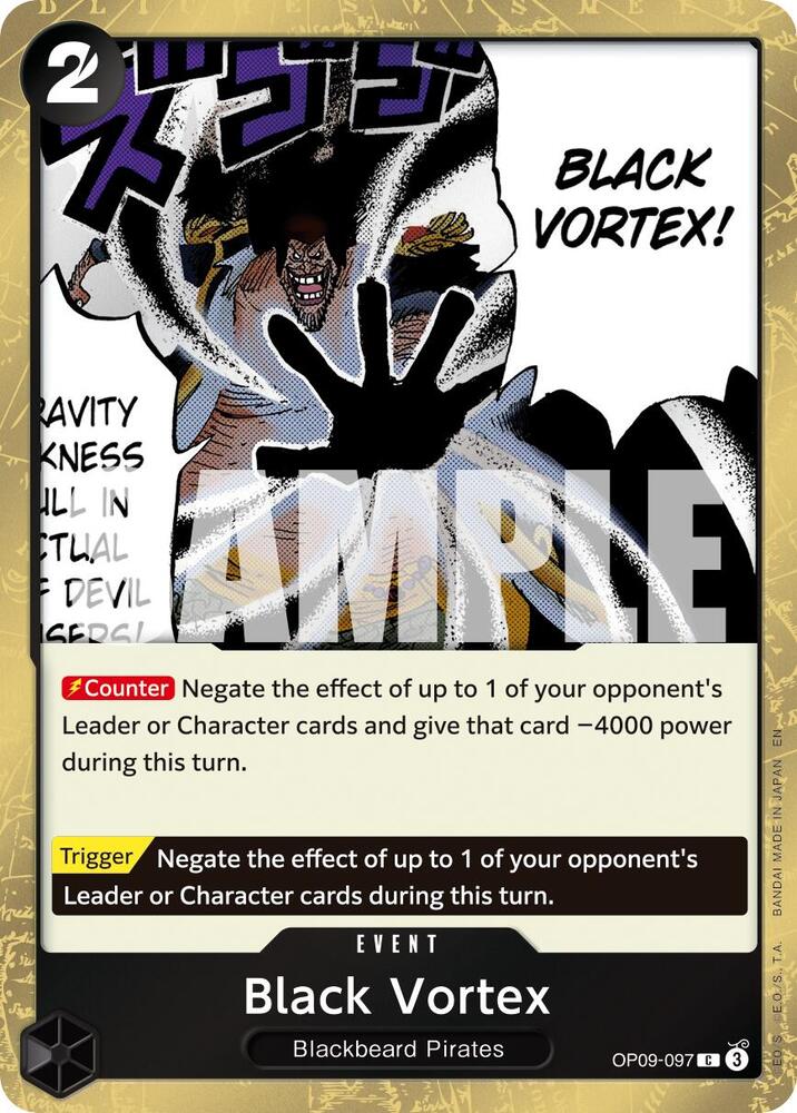 Black Vortex (Pirate Foil) OP09-097 Premium Booster -The Best- Vol. 2 One Piece NM