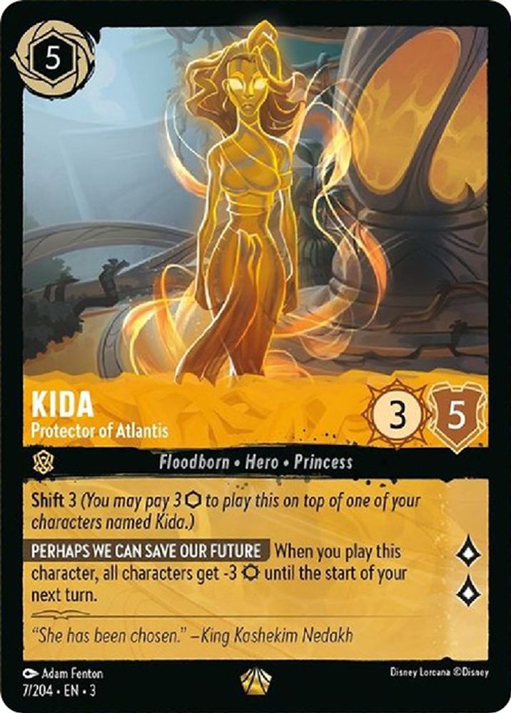 Kida - Protector of Atlantis 7/204 Legendary Into the Inklands Lorcana Near Mint