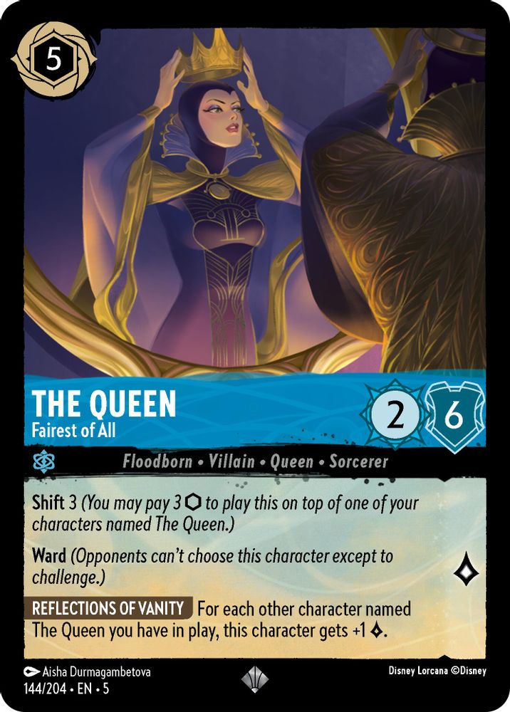 The Queen - Fairest of All 144/204 Super Rare Shimmering Skies Lorcana Near Mint