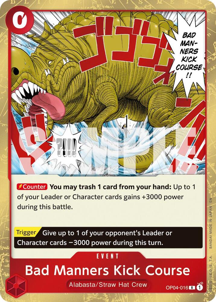 Bad Manners Kick Course (Reprint) OP04-016 Premium Booster -The Best- Vol. 2 One Piece Foil NM
