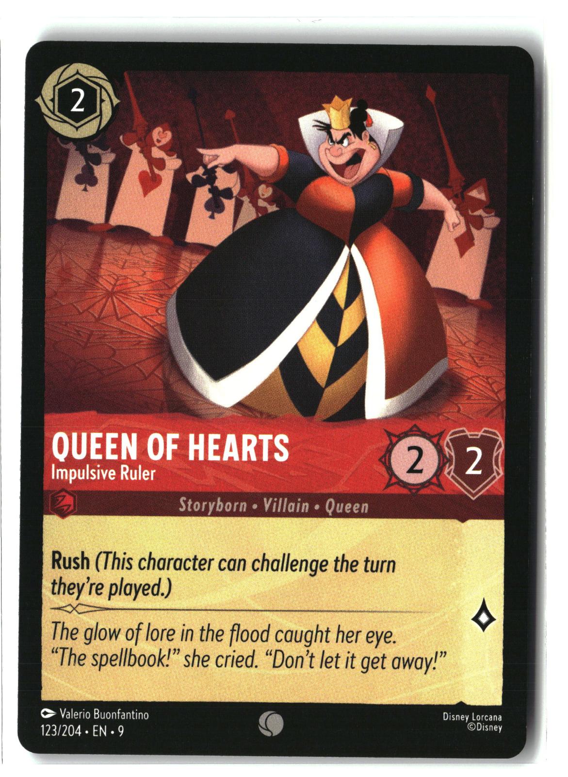 Queen of Hearts - Impulsive Ruler 123/204 Common Fabled Lorcana Lightly Played