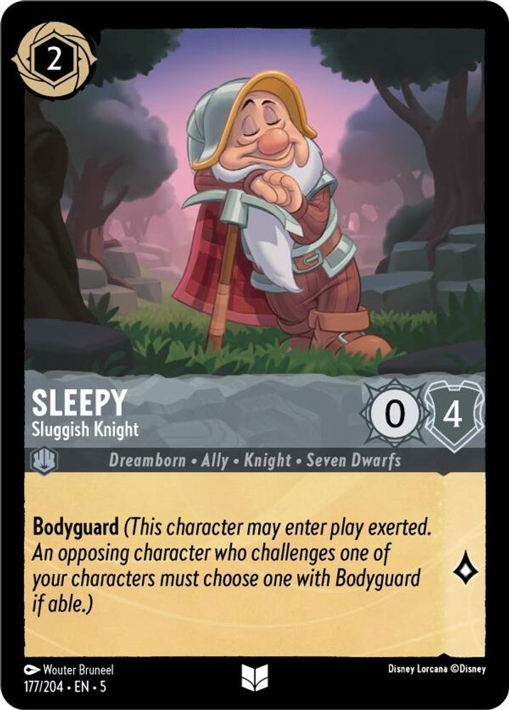 Sleepy - Sluggish Knight 177/204 Uncommon Shimmering Skies Lorcana Near Mint