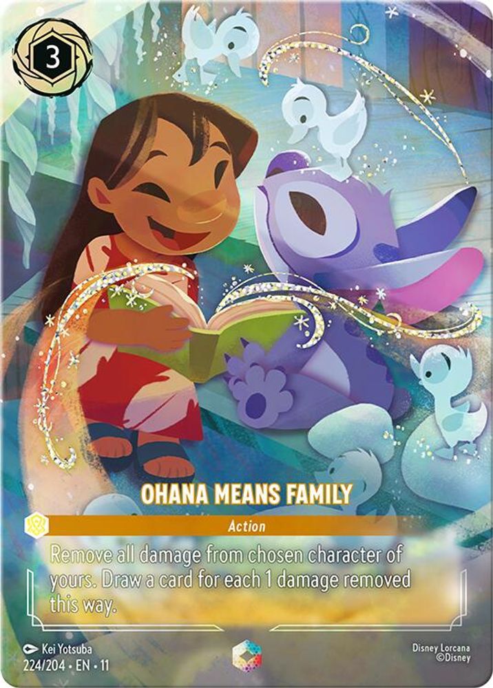 Ohana Means Family (Enchanted) 224/204 Enchanted Winterspell Lorcana Holo NM