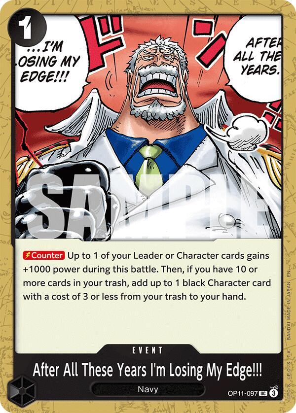 After All These Years I'm Losing My Edge!!! OP11-097 A Fist of Divine Speed One Piece NM
