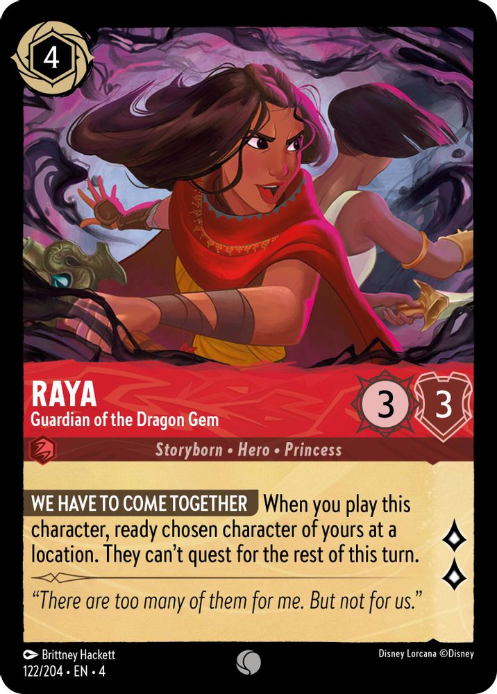 Raya - Guardian of the Dragon Gem 122/204 Common Ursula's Return Lorcana NM