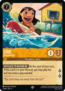 Lilo - Escape Artist 2/204 Super Rare Azurite Sea Lorcana Near Mint