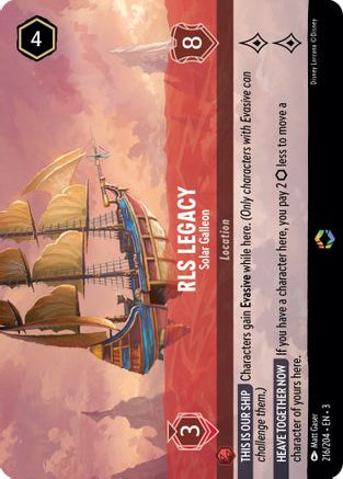 RLS Legacy - Solar Galleon (Enchanted) 216/204 Into the Inklands Lorcana Holo NM