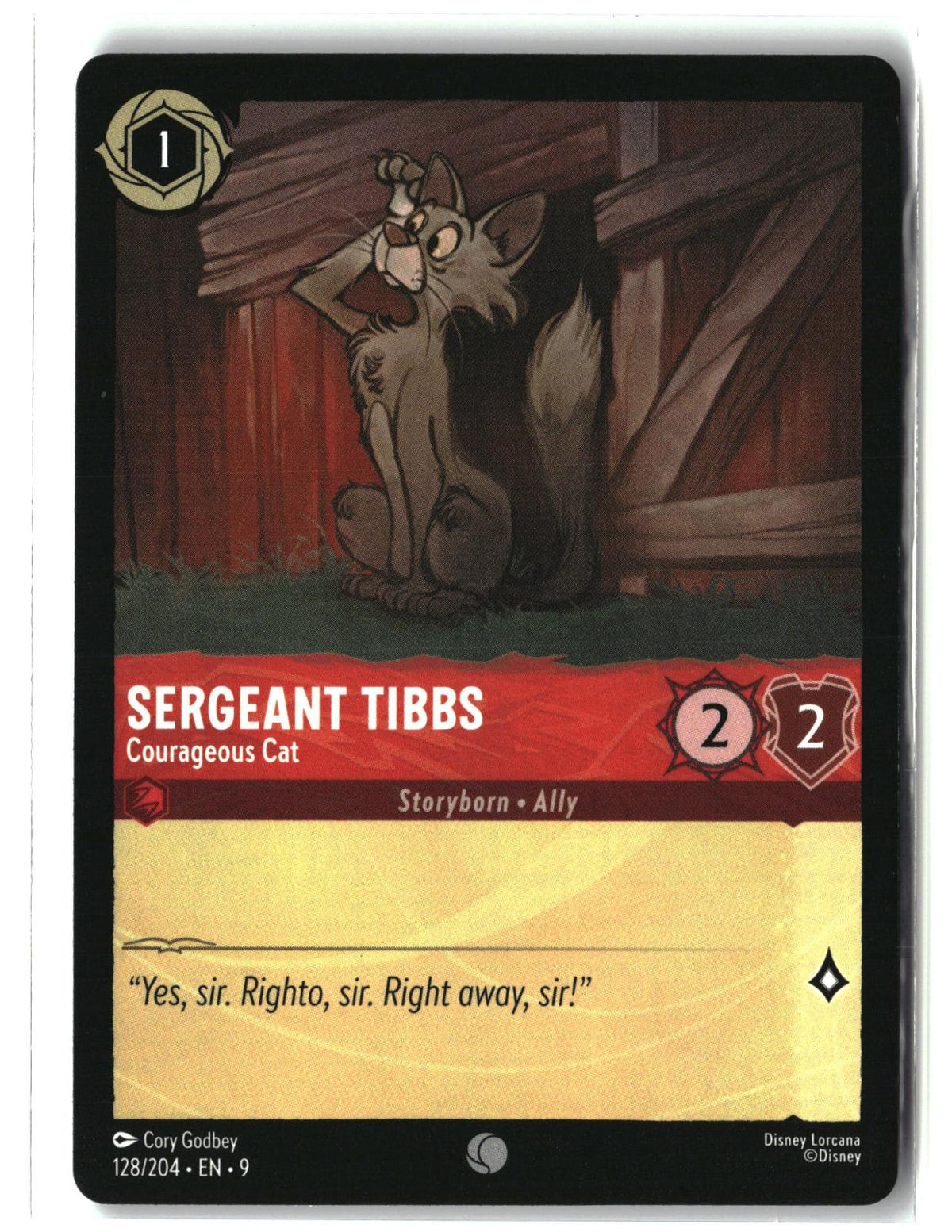 Sergeant Tibbs - Courageous Cat 128/204 Common Fabled Lorcana Lightly Played