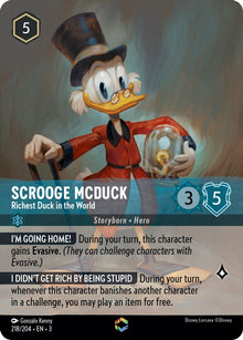 Scrooge McDuck - Richest Duck in the World (Enchanted) 218/204 Lorcana Holo NM