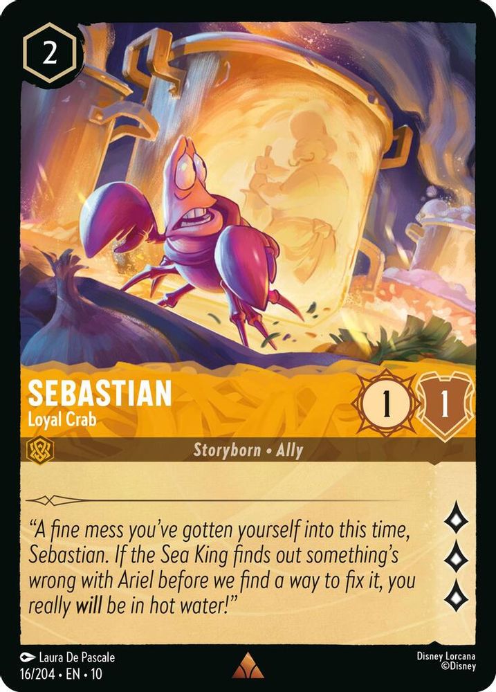 Sebastian - Loyal Crab 16/204 Rare Whispers in the Well Lorcana Near Mint