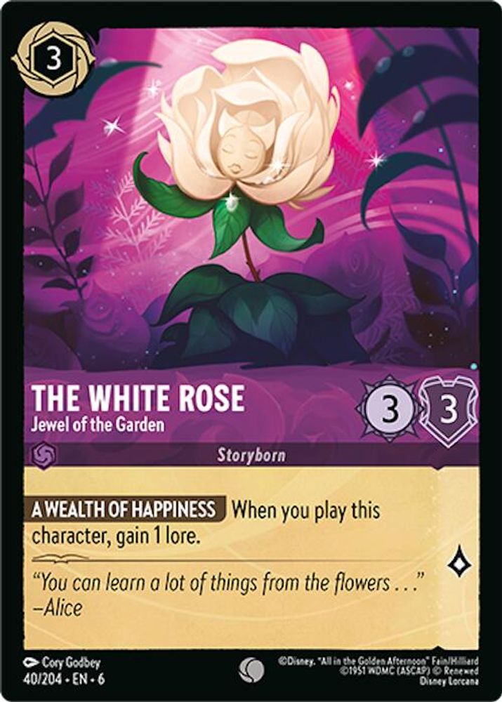 The White Rose - Jewel of the Garden 40/204 Common Azurite Sea Lorcana Near Mint