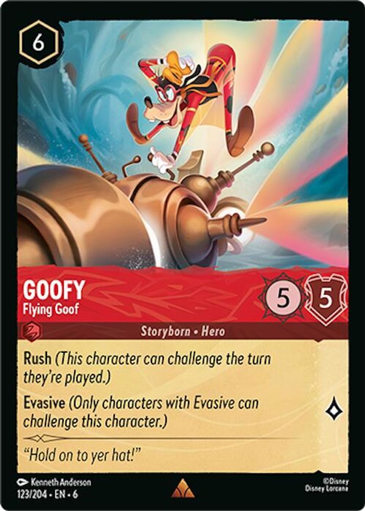 Goofy - Flying Goof 123/204 Rare Azurite Sea Lorcana Near Mint