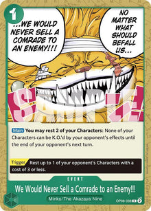 We Would Never Sell a Comrade to an Enemy!!! OP08-038 Two Legends One Piece NM