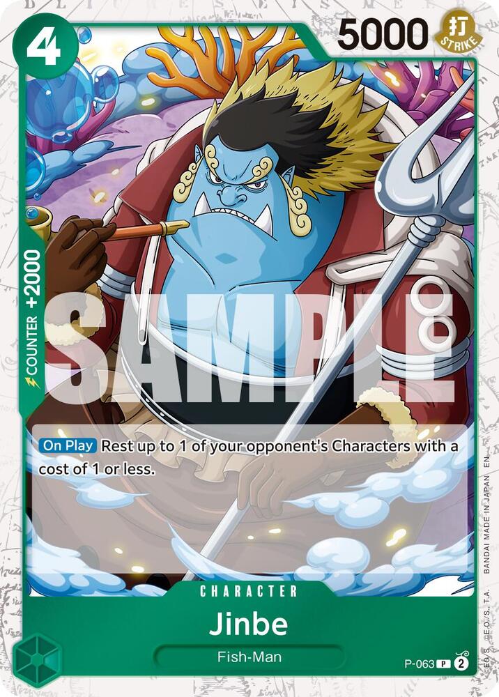 Jinbe (Pirate Foil) P-063 Promo Premium Booster -The Best- Vol. 2 One Piece NM