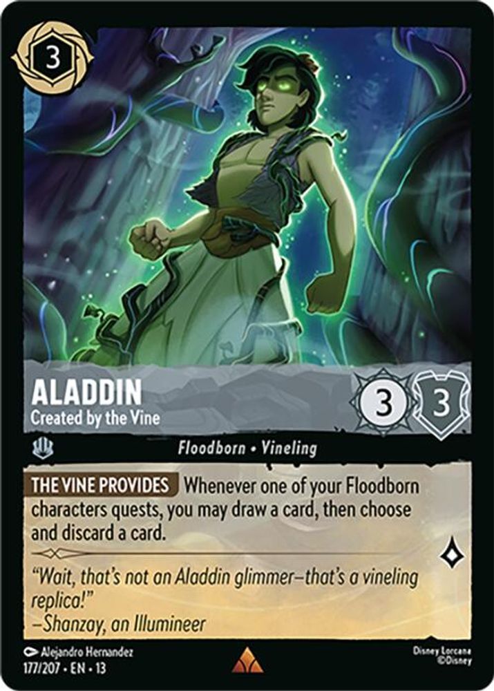 Aladdin - Created by the Vine 177/204 Rare Attack of the Vine! Lorcana Near Mint