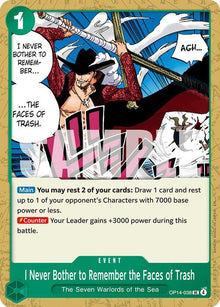I Never Bother to Remember the Faces of Trash OP14-038 The Azure Sea's Seven One Piece NM