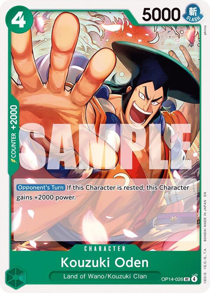 Kouzuki Oden OP14-026 Uncommon The Azure Sea's Seven One Piece Near Mint