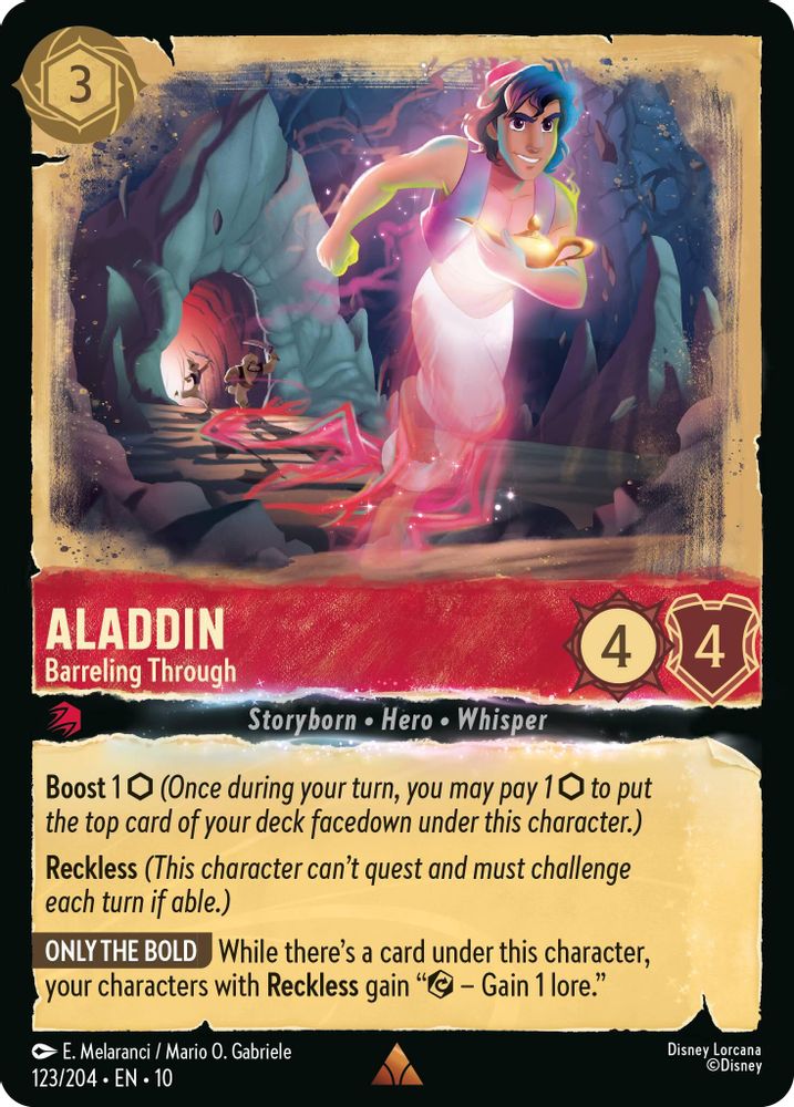 Aladdin - Barreling Through 123/204 Rare Whispers in the Well Lorcana Near Mint