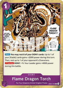 Flame Dragon Torch EB04-040 Rare The Azure Sea's Seven One Piece Foil Near Mint