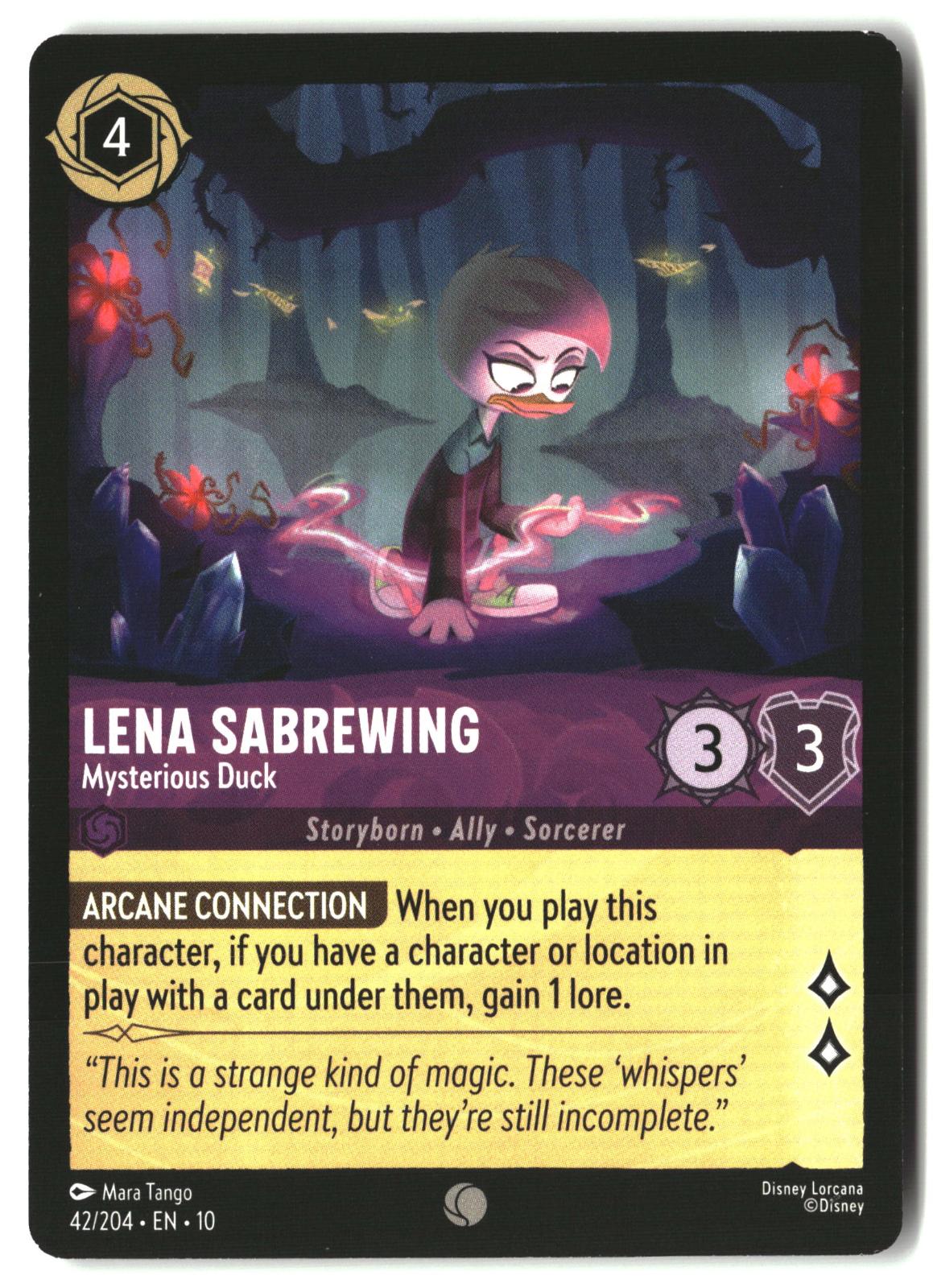 Lena Sabrewing - Mysterious Duck 42/204 Common Whispers in the Well Lorcana LP