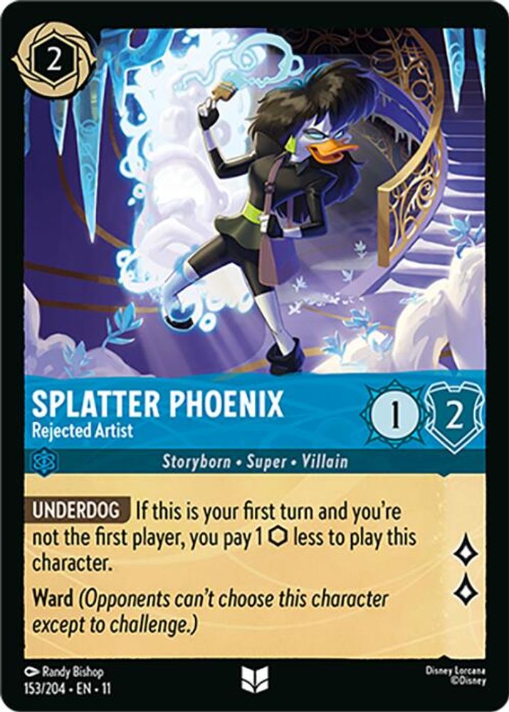Splatter Phoenix - Rejected Artist 153/204 Uncommon Winterspell Lorcana NM