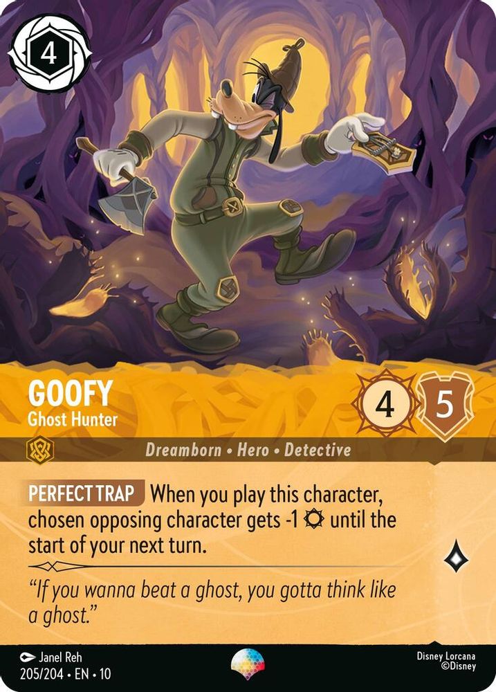 Goofy - Ghost Hunter (Epic) 205/204 Epic Whispers in the Well Lorcana Holo NM