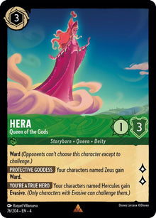 Hera - Queen of the Gods 76/204 Rare Ursula's Return Lorcana Near Mint