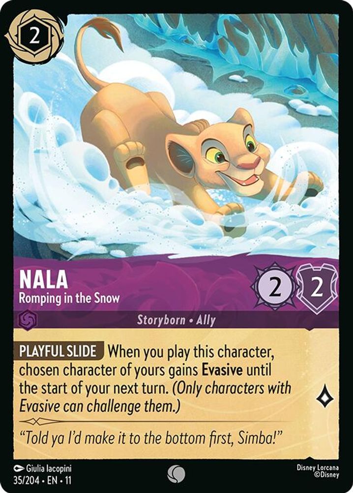 Nala - Romping in the Snow 35/204 Common Winterspell Lorcana Near Mint