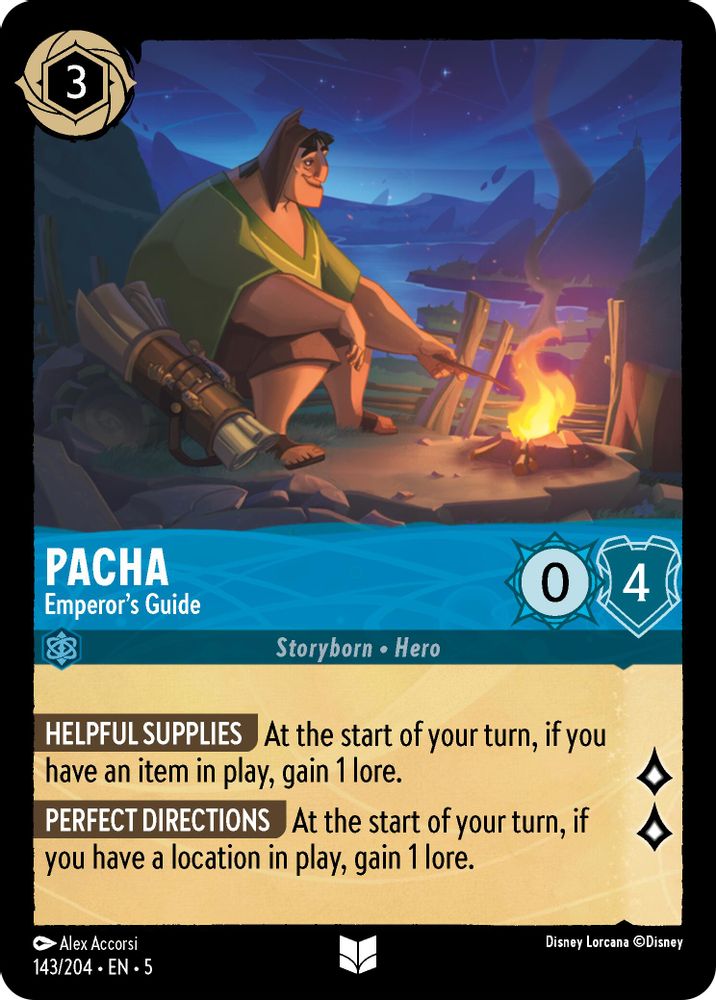 Pacha - Emperor's Guide 143/204 Uncommon Shimmering Skies Lorcana Near Mint