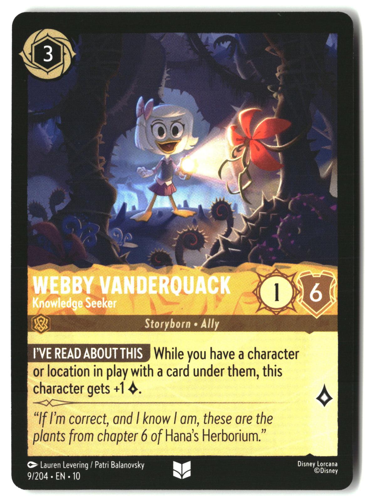 Webby Vanderquack - Knowledge Seeker 9/204 Whispers in the Well Lorcana LP