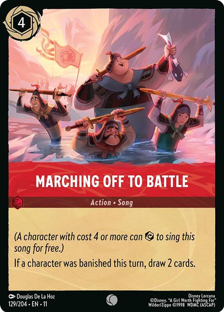 Marching Off to Battle 129/204 Common Winterspell Lorcana Near Mint