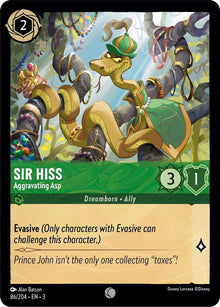 Sir Hiss - Aggravating Asp 86/204 Common Into the Inklands Lorcana Near Mint