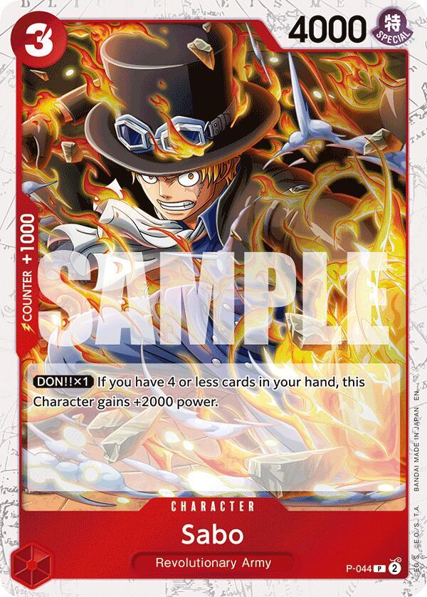 Sabo (Pirate Foil) P-044 Promo Premium Booster -The Best- Vol. 2 One Piece NM