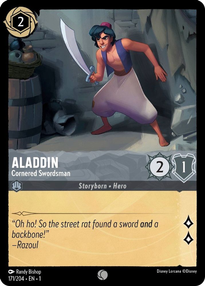 Aladdin - Cornered Swordsman 171/204 Common The First Chapter Lorcana Near Mint