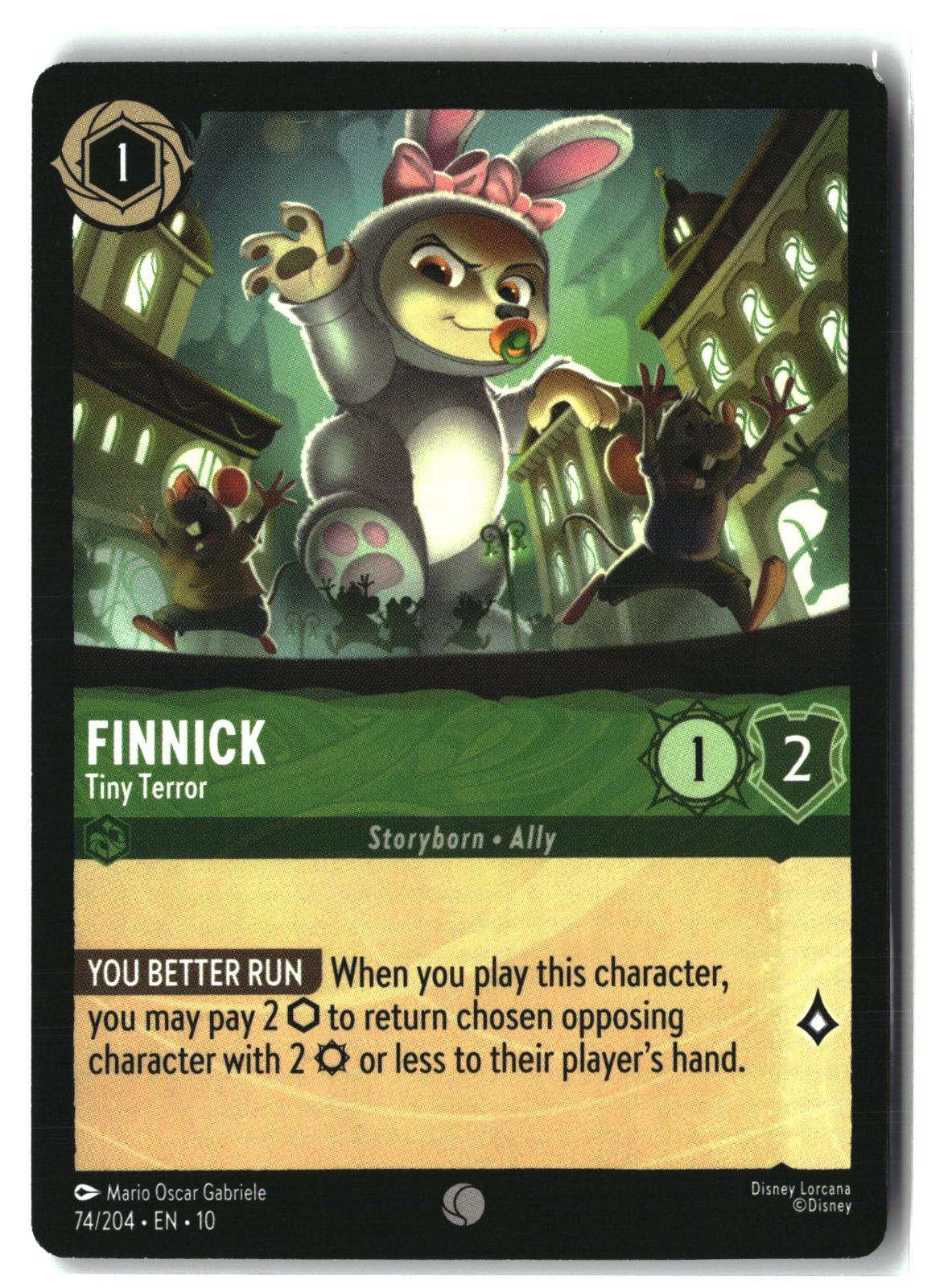 Finnick - Tiny Terror 74/204 Common Whispers in the Well Lorcana Lightly Played