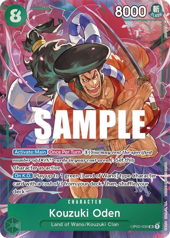 Kouzuki Oden (Alternate Art) OP02-030 Super Rare Paramount War One Piece Foil NM