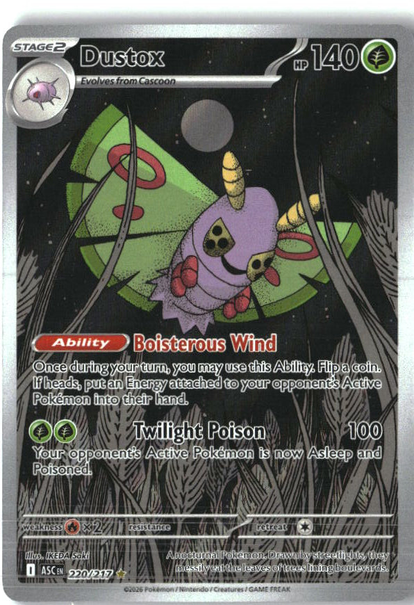 Dustox 220/217 Illustration Rare Ascended Heroes Pokemon Holo Near Mint
