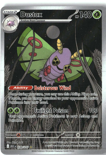 Dustox 220/217 Illustration Rare Ascended Heroes Pokemon Holo Near Mint