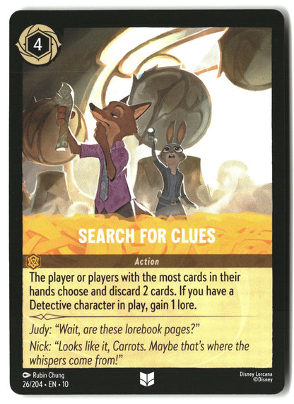 Search For Clues 26/204 Uncommon Whispers in the Well Lorcana Lightly Played