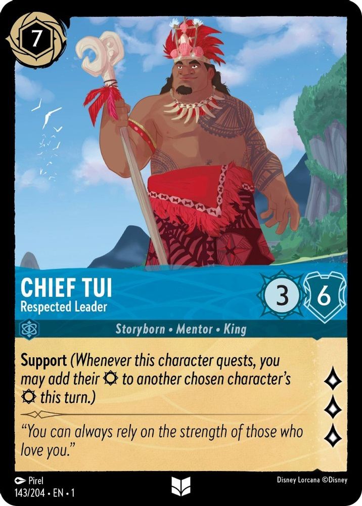 Chief Tui - Respected Leader 143/204 Uncommon The First Chapter Lorcana NM