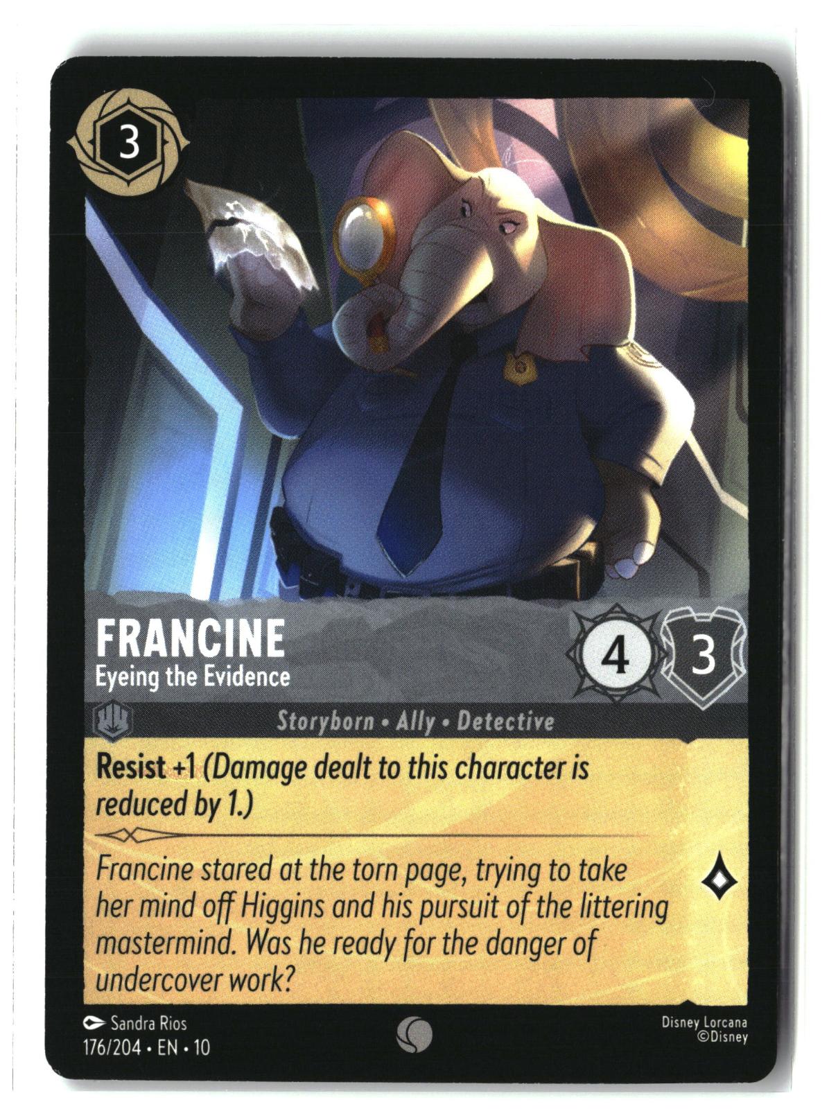 Francine - Eyeing the Evidence 176/204 Common Whispers in the Well Lorcana LP