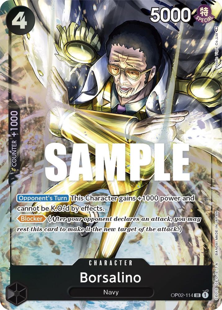 Borsalino (Alternate Art) OP02-114 Super Rare Paramount War One Piece Foil NM