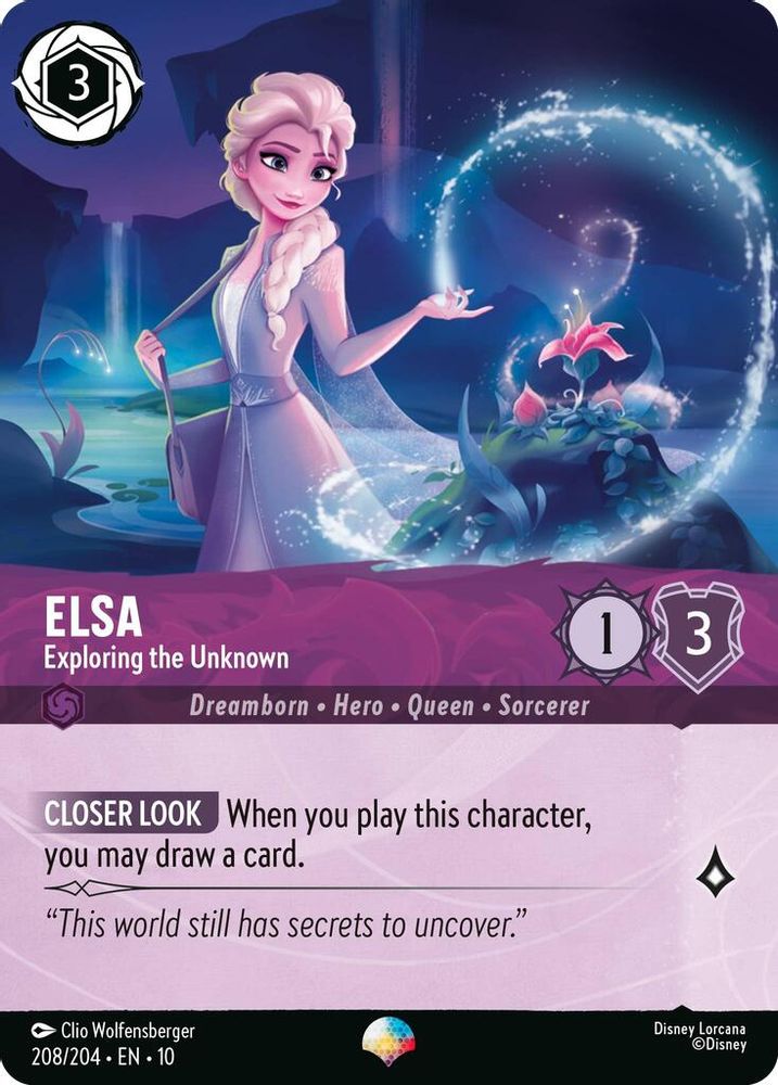Elsa - Exploring the Unknown (Epic) 208/204 Whispers in the Well Lorcana Holo NM