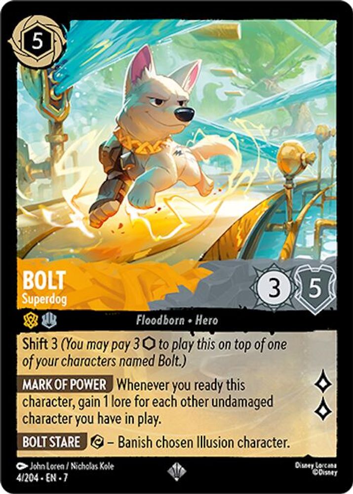 Bolt - Superdog 4/204 Super Rare Archazia's Island Lorcana Near Mint