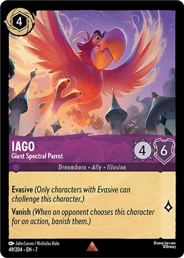Iago - Giant Spectral Parrot 49/204 Rare Archazia's Island Lorcana Near Mint