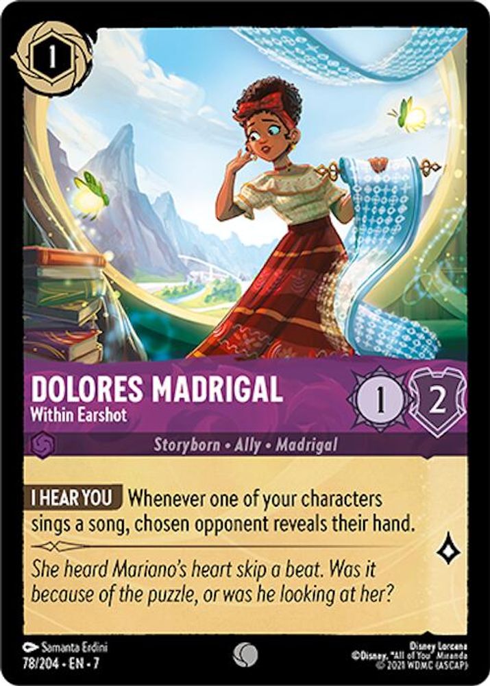 Dolores Madrigal - Within Earshot 78/204 Common Archazia's Island Lorcana NM
