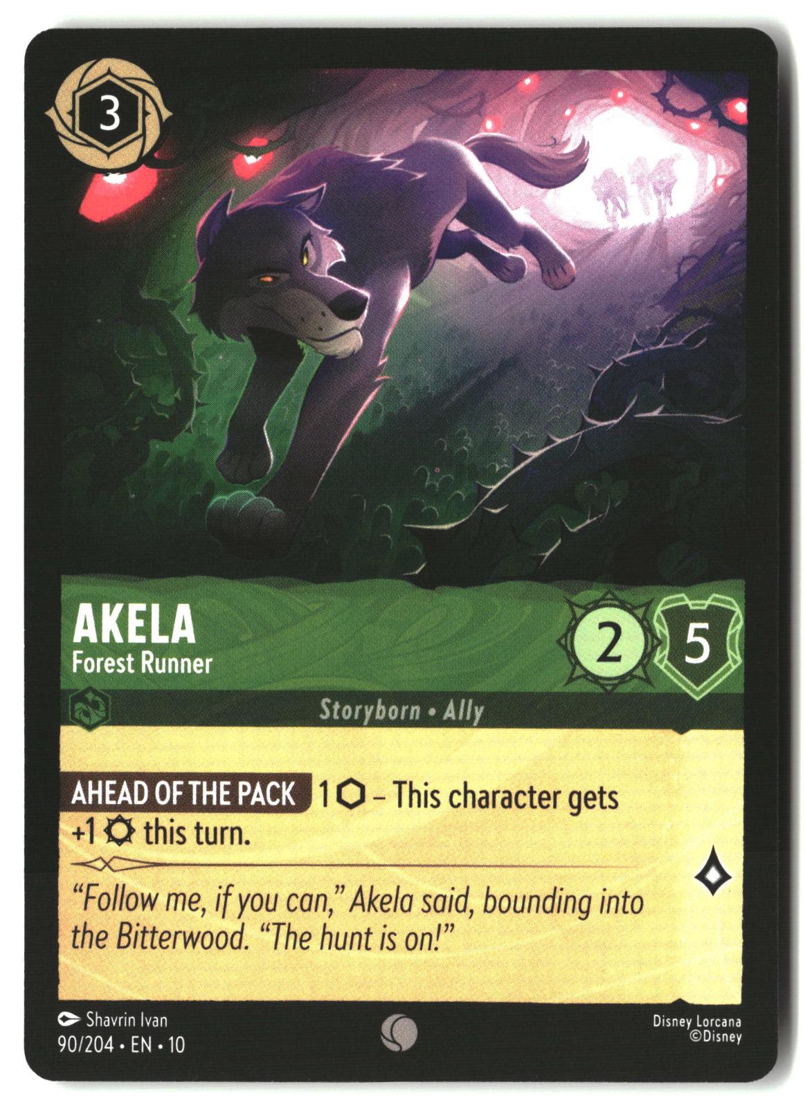 Akela - Forest Runner 90/204 Common Whispers in the Well Lorcana Lightly Played