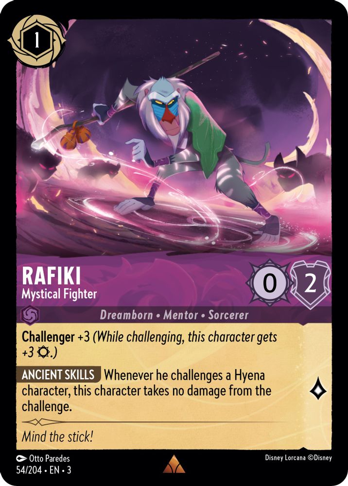 Rafiki - Mystical Fighter 54/204 Rare Into the Inklands Lorcana Near Mint