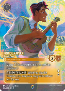 Prince Naveen - Ukulele Player (Enchanted) 205/204 Lorcana Holo NM