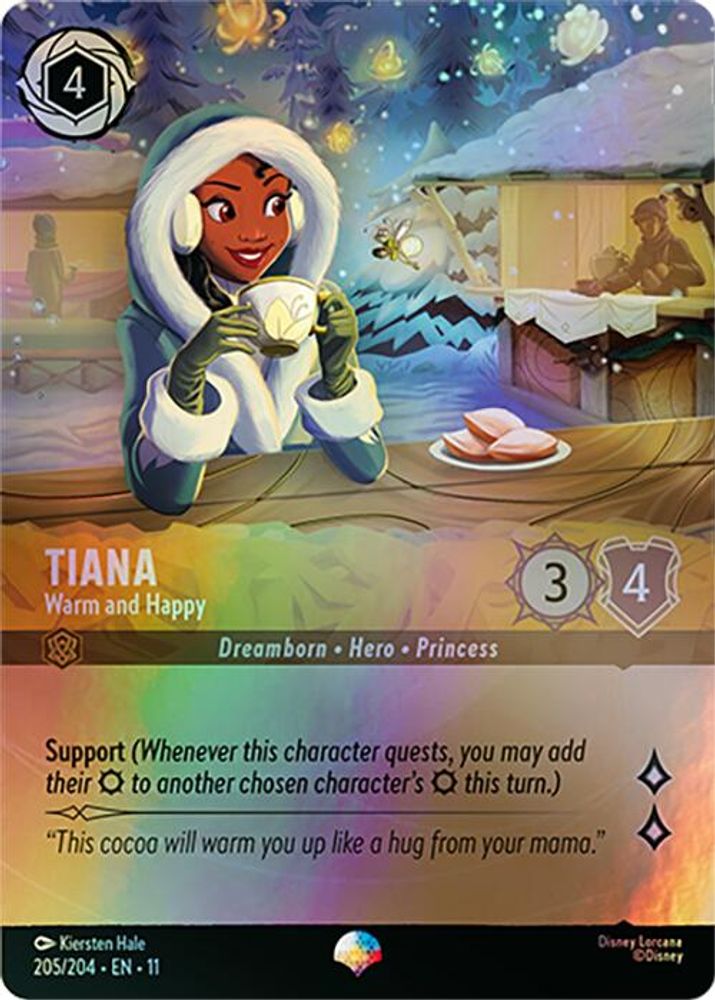 Tiana - Warm and Happy (Epic) 205/204 Epic Winterspell Lorcana Holo Near Mint